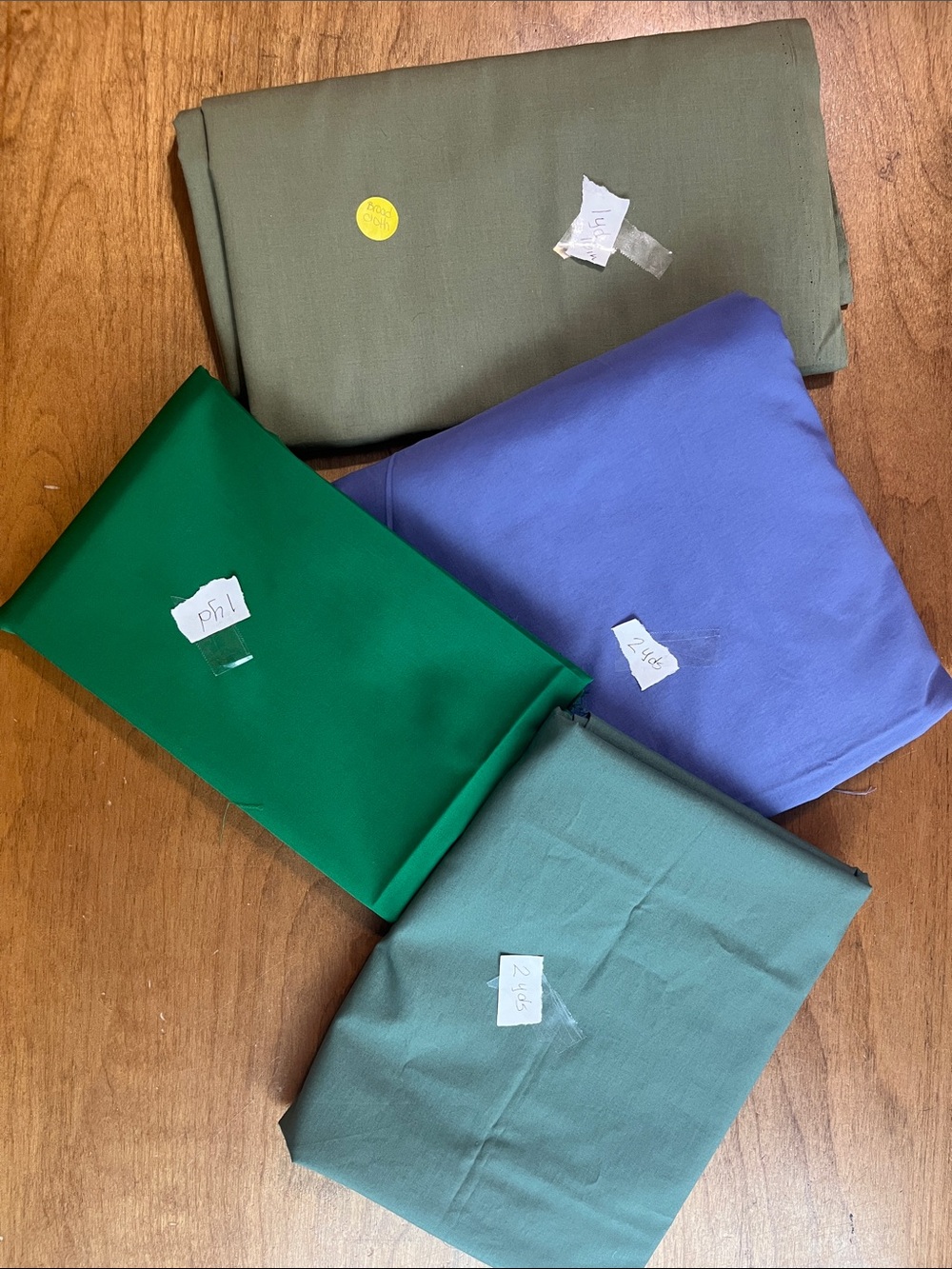 Four Pieces of Broadcloth Fabric